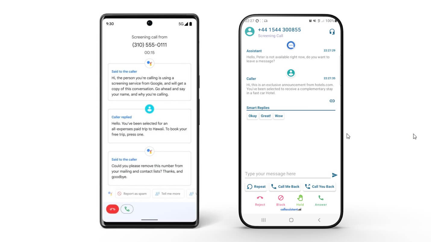 Call assistant vs google call screen callassistant ai